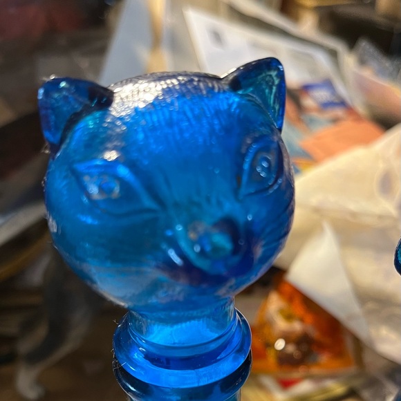 Vintage dog and cat glass decanters Italian genie bottles. Perfect shape. - Picture 5 of 8